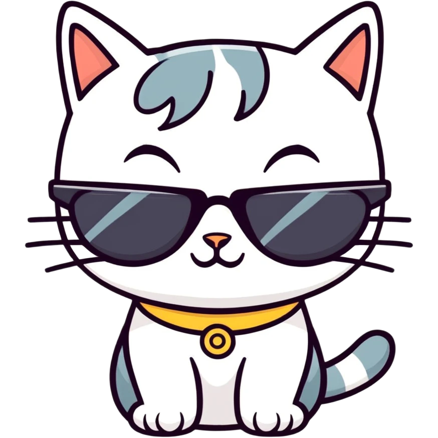 Cat with sunglasses emoji