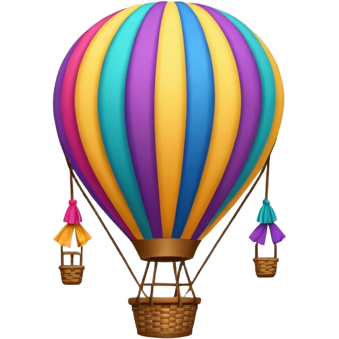 Balloon – Hot air balloon with colorful fabric emoji