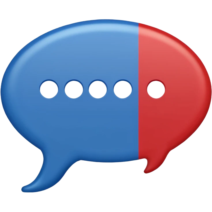 speech bubble with French flag colors emoji