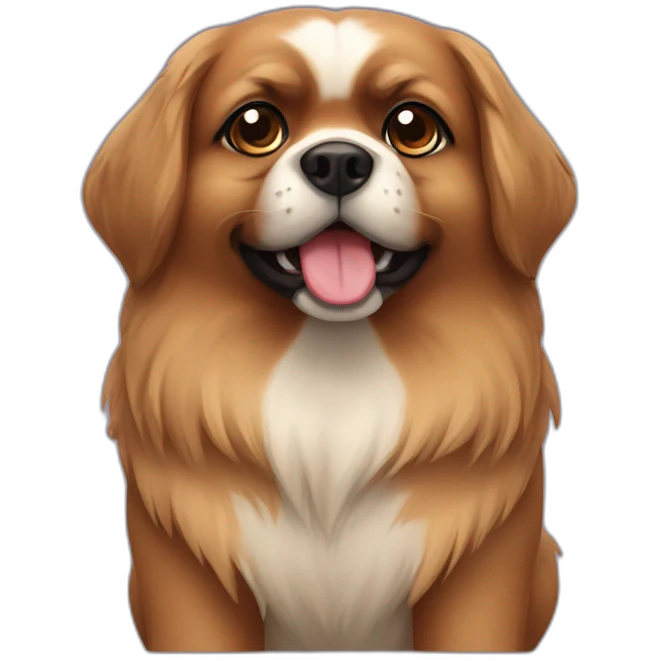 Brown pekinois dog emoji