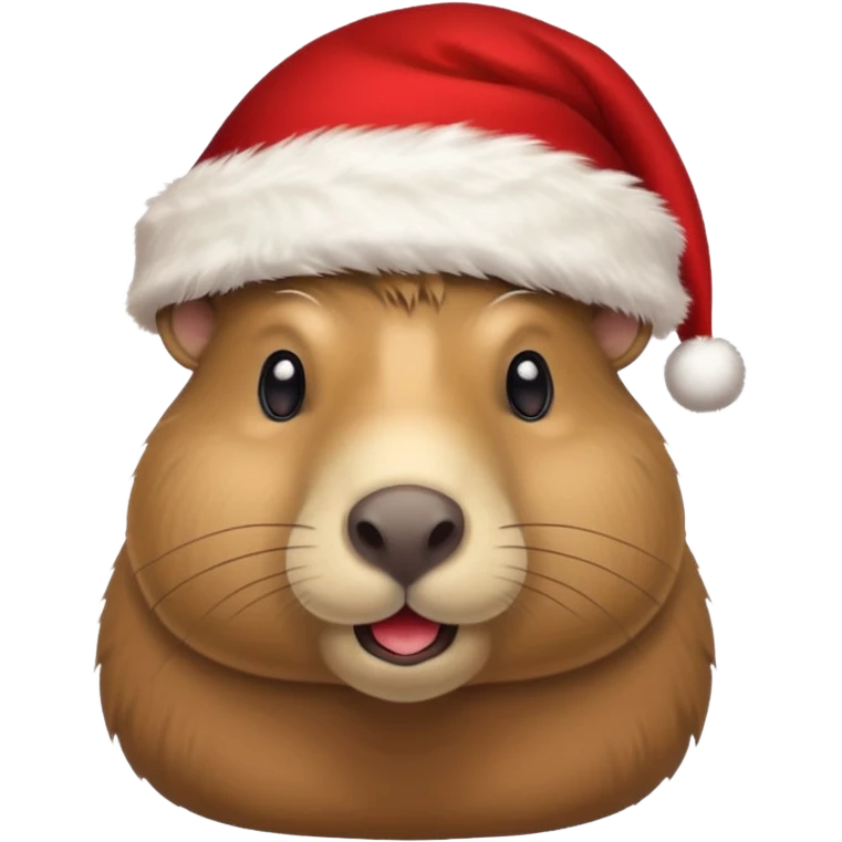 capypara wearing red hat of santa claus emoji