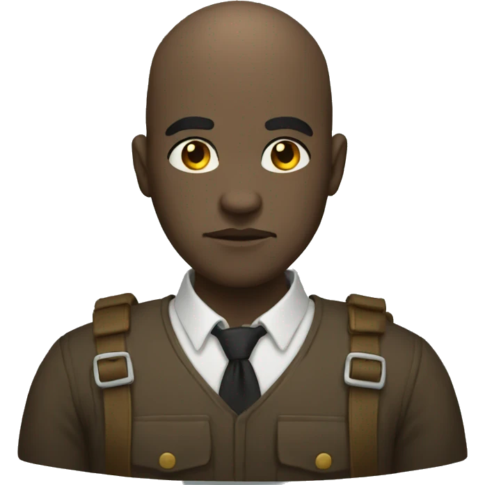 black bald guy with a moody face  emoji