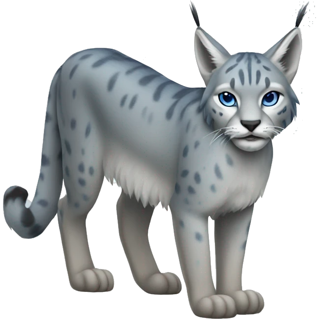 A blue lynx full body and short tail emoji