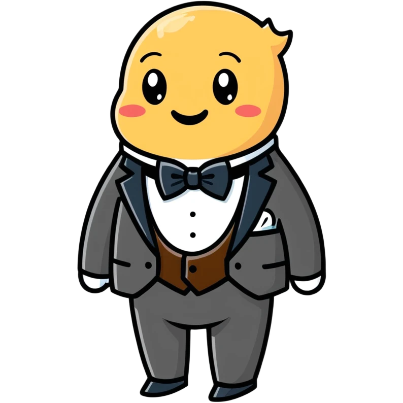 smiling poop by crying in a tuxedo emoji