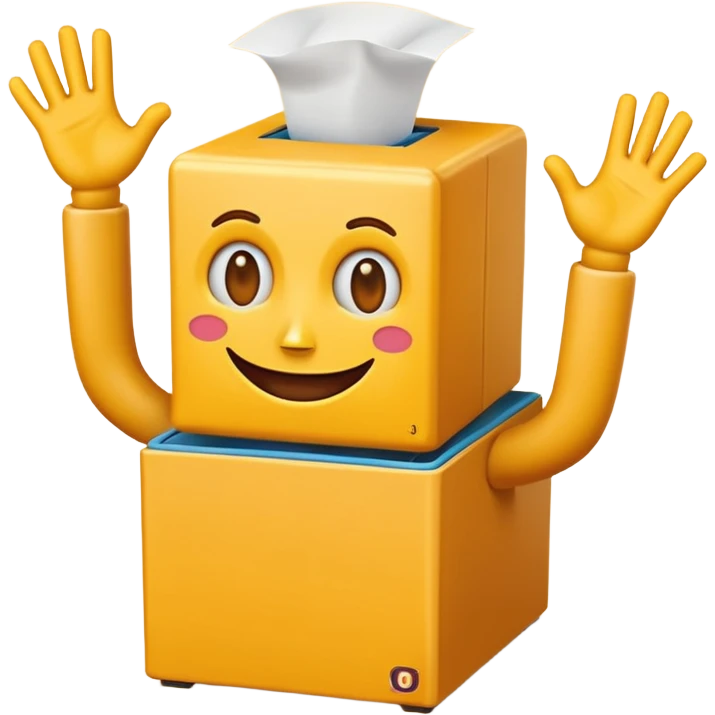 Create an emoji (one of the classic yellow faces) but make it have hands and make it whind up an imaginary jack in the box (no props or anything just the hands and face) but also have the mouth like an o emoji