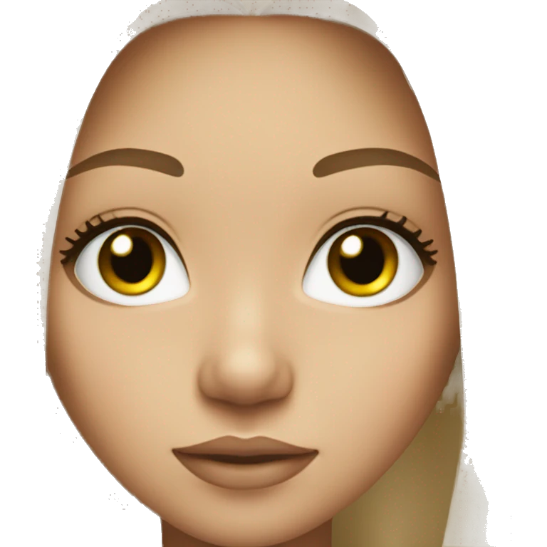 Girl with light skin black long hair and long lashes and black eyes  emoji
