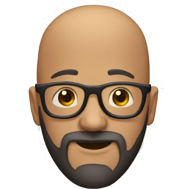bald man with beard and glasses birthday emoji