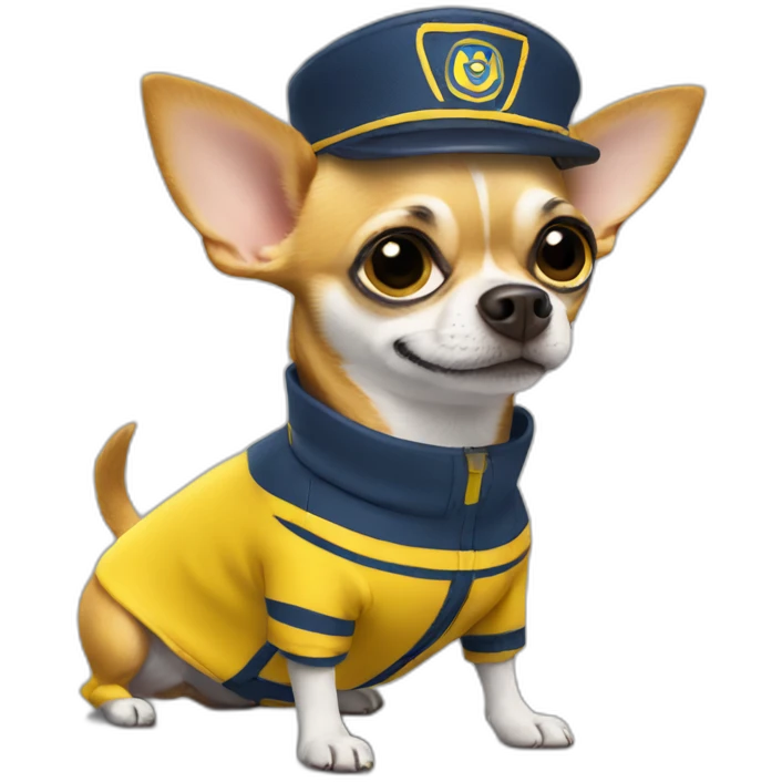 Chihuahua in minion uniform emoji