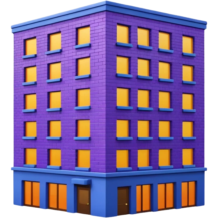 I want a 7 storey building with 7 colours. Starting with violet, indigo, blue, green, yellow, orange , red emoji