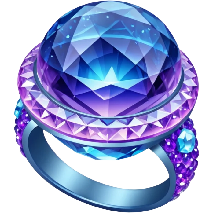 planet, Crystal Planet, surface covered in glowing crystals, have ring emoji
