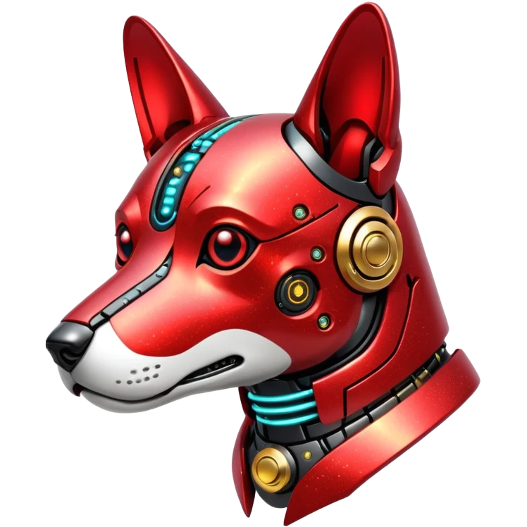 red glitter cyberpunk dog emoji