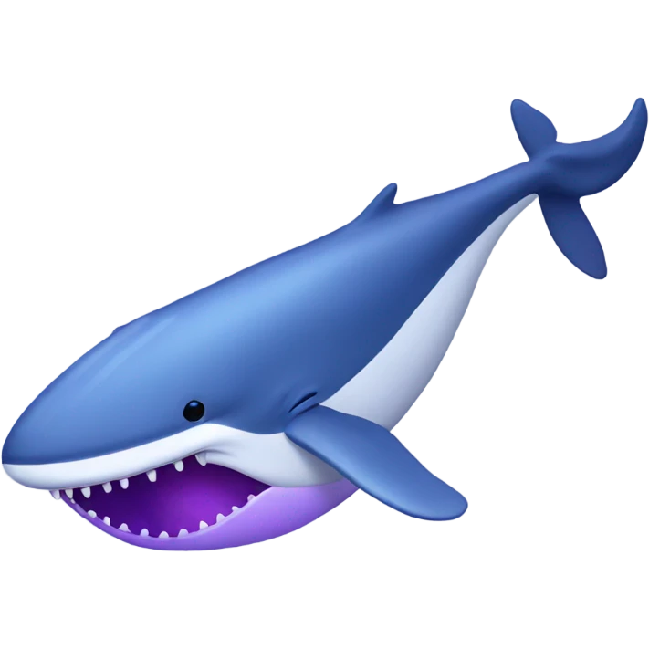 Blue whale purple, open mouth emoji
