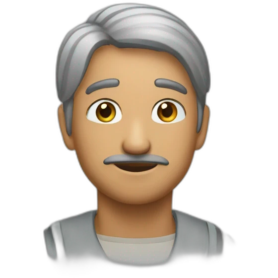 Nene apuntándose  emoji