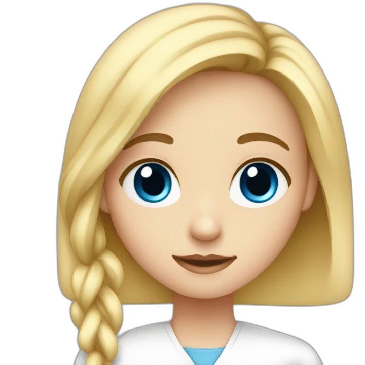 Blood test for Girl with blond hair and blue eye emoji
