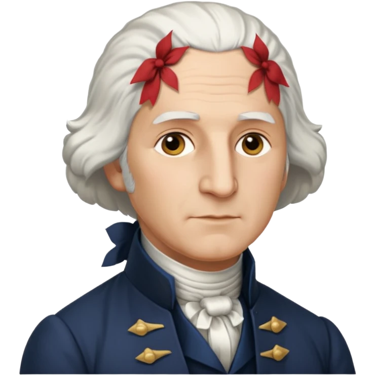 Draw George Washington with white hair, colonial suit & calm expression. emoji