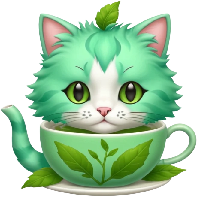 Minty Leaf Juicy Feline Fluffy Tea Sprigatito-Fakémon-creature emoji