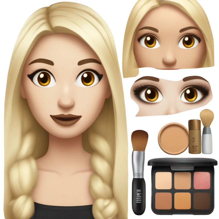 Makeup kit and white girl emoji