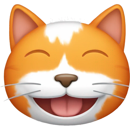 Orange whit white cat smile emoji