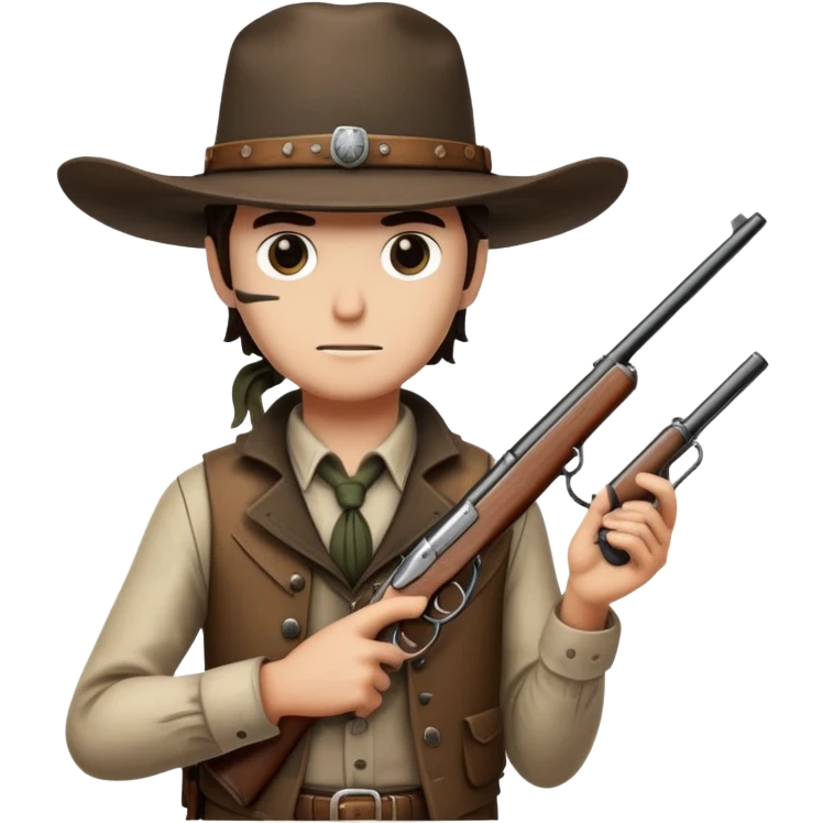 Hunter with cowboy hat and vintage rifle from Hunt Showdown emoji