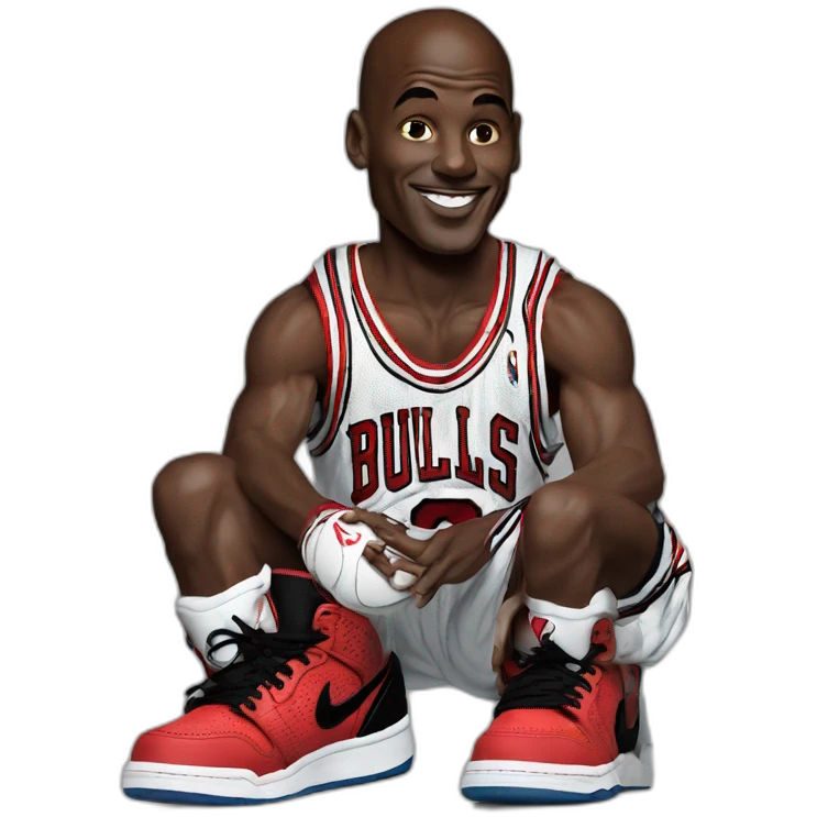 michael jordan with jordans on emoji