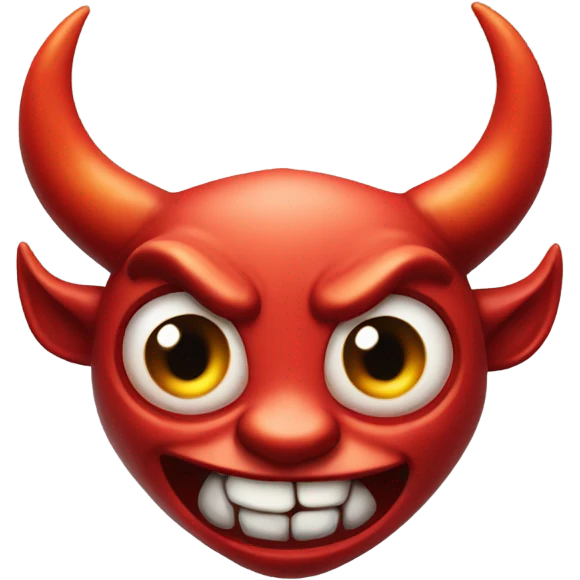 Watery eye devil emoji