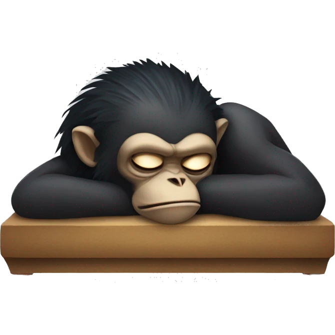 a scary demonic monkey sleeping  emoji