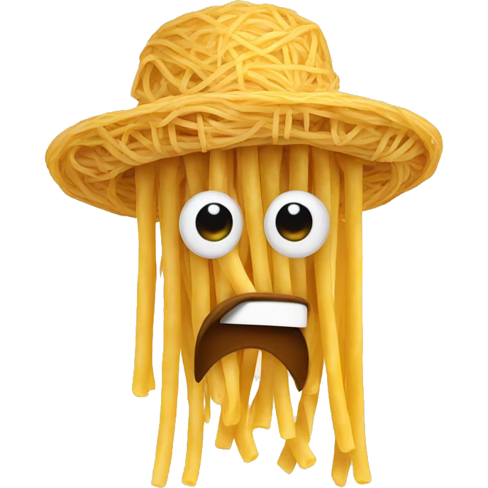 Spaghetti with hat on emoji
