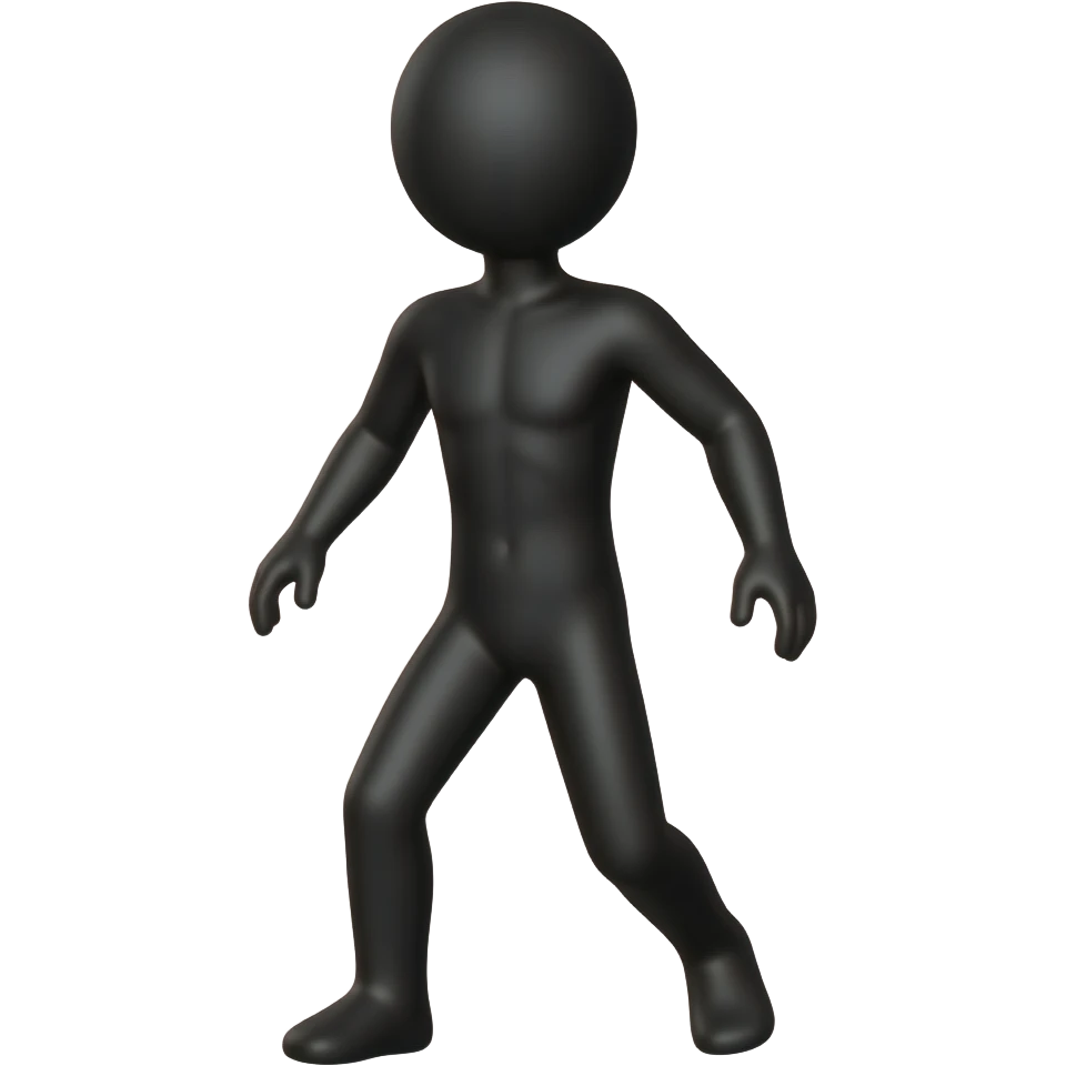 full body black stick figure emoji