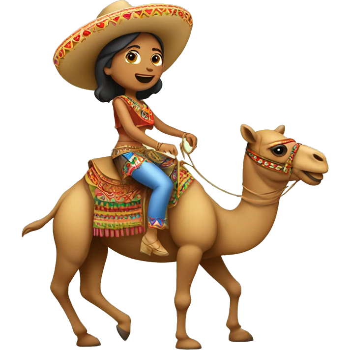 Mexican dancer riding a camel  emoji