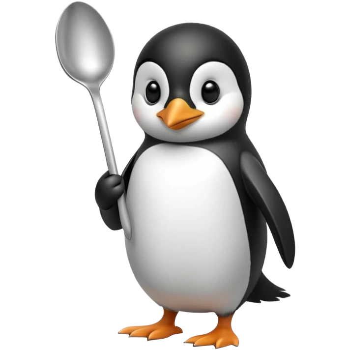 Elinde kasık tutan Penguin emoji