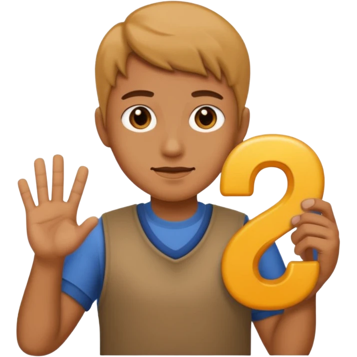 Person holding 67 emoji