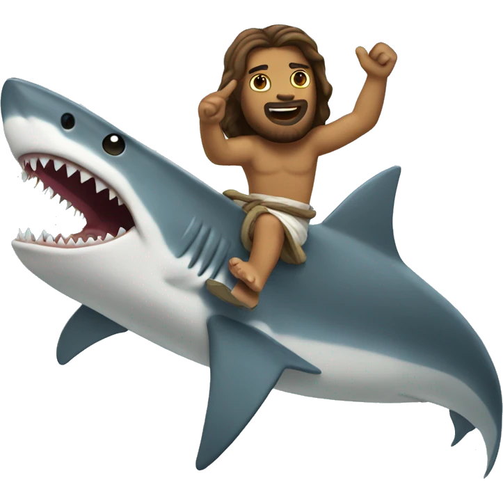 Jesus riding shark emoji