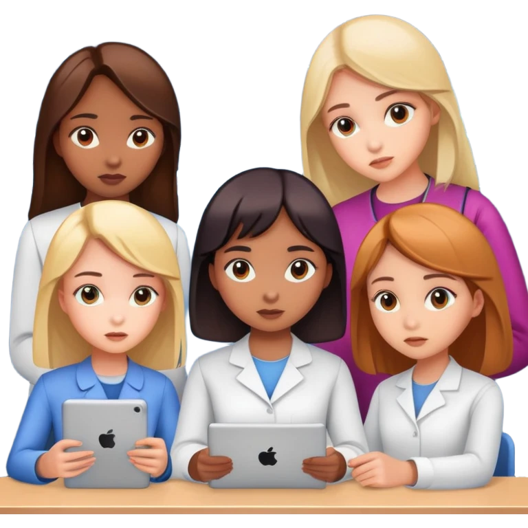 tribu de niñas en inteligencia artificial emoji