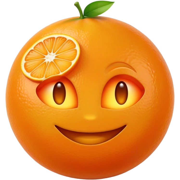 Cinematic Realistic Orange Emoji, Juicy and vibrant, with a bright, glossy skin that gleams in the light, revealing a slight texture from the natural pith. The orange segments peek through as the fruit radiates refreshing energy. Soft glowing outline, capturing the essence of a sweet, zesty burst of flavor in a perfect orange! emoji