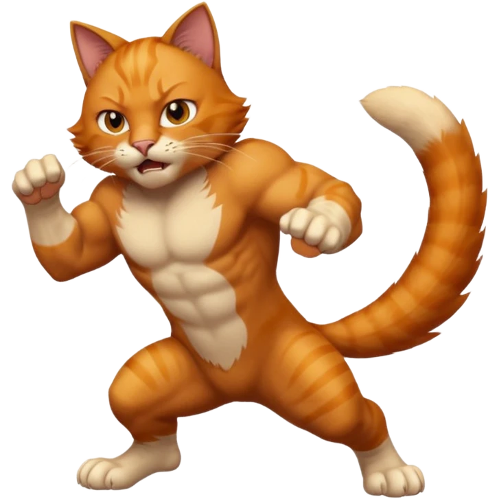 fierce cat pouncing, claws out emoji