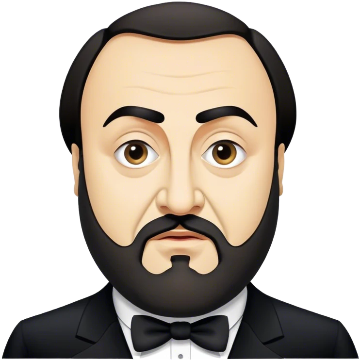 Cinematic Realistic Luciano Pavarotti Portrait Emoji, depicted as a charismatic operatic tenor with expressive eyes and commanding stage presence, rendered with rich elegant textures and warm theatrical lighting that captures his timeless vocal brilliance. emoji