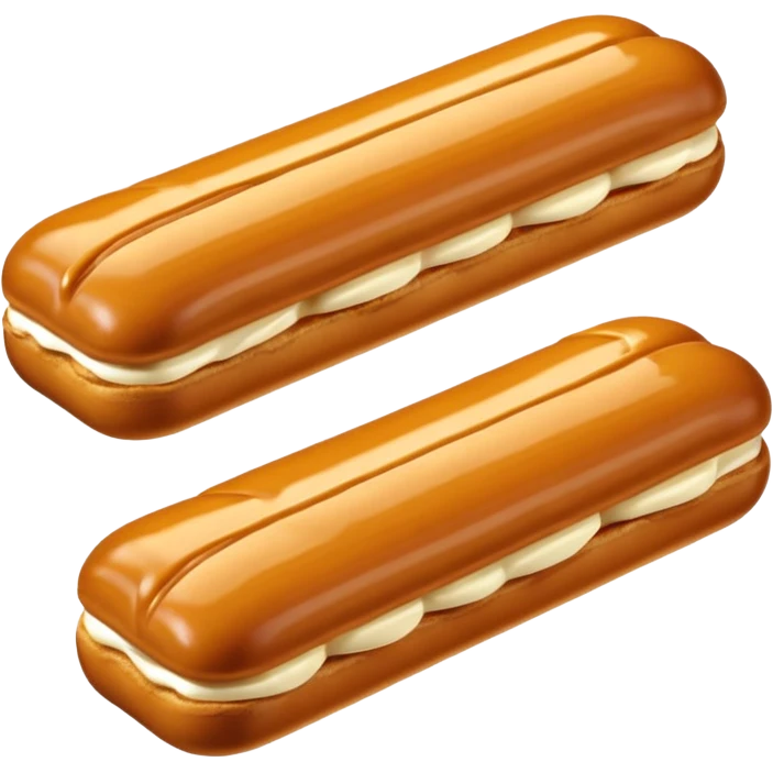 3d realistic Butterscotch éclair  emoji