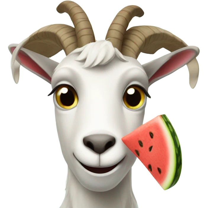 Goat eating watermelon  emoji