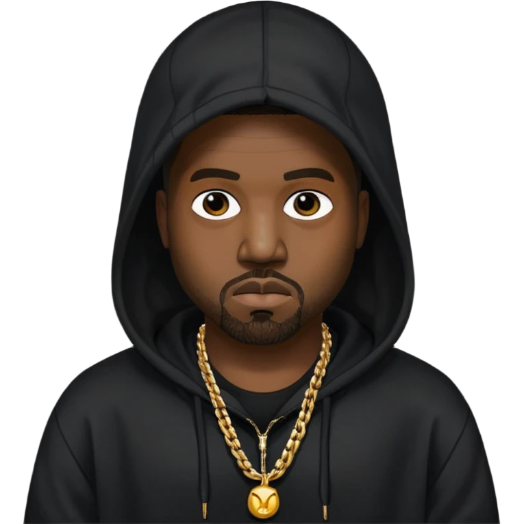 kanye west with black hoodie emoji