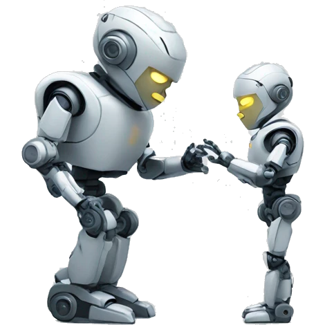 robot hablando con un humano emoji