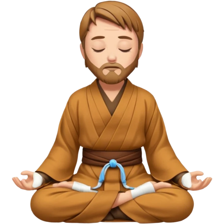Make Obi-Wan meditating position with jedi robes nk cape closed eyes feet covered emoji