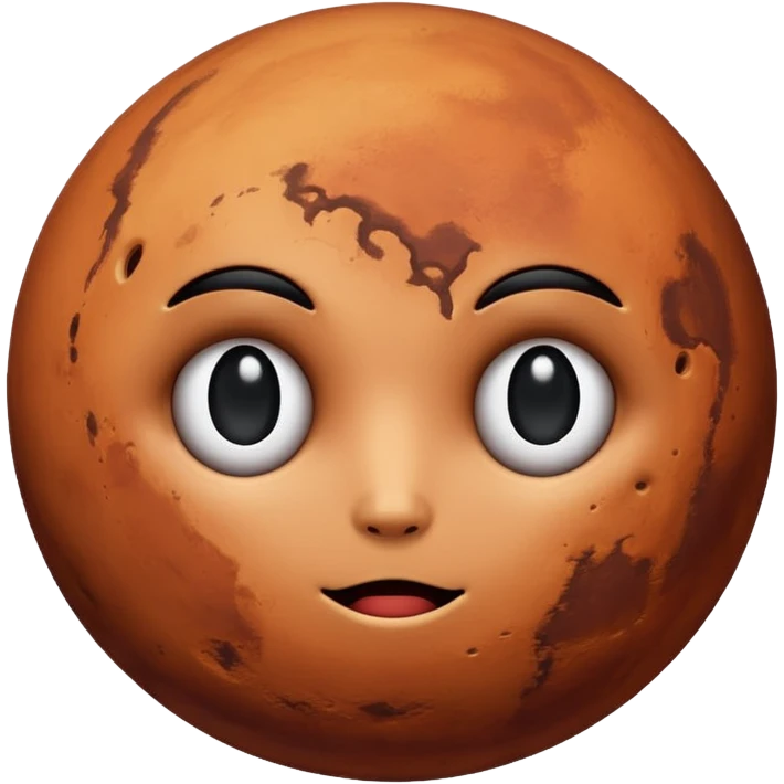 Mars with no mouth or eyes a planet only  emoji