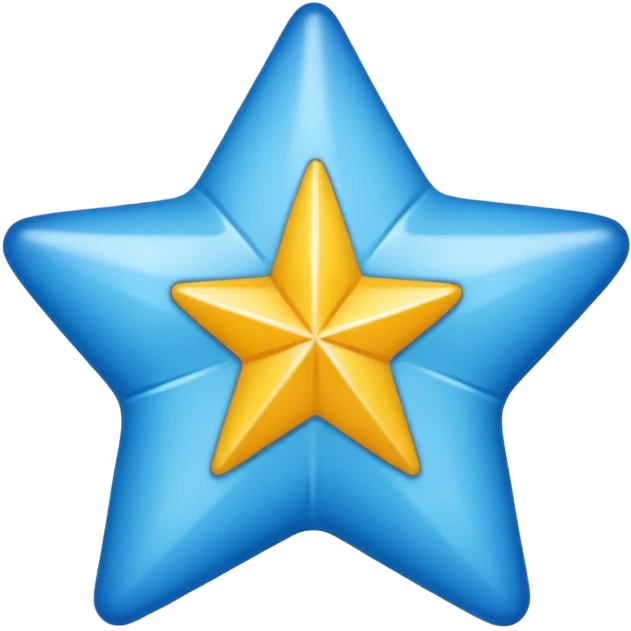 Ayúdame a crear un emoji de una estrella de 12 puntos azul con un chulo blanco en el medio emoji