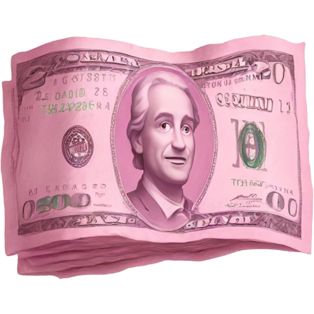 Pink cash  emoji