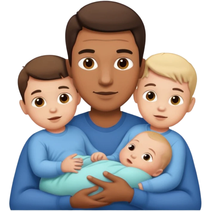 man with three babies emoji