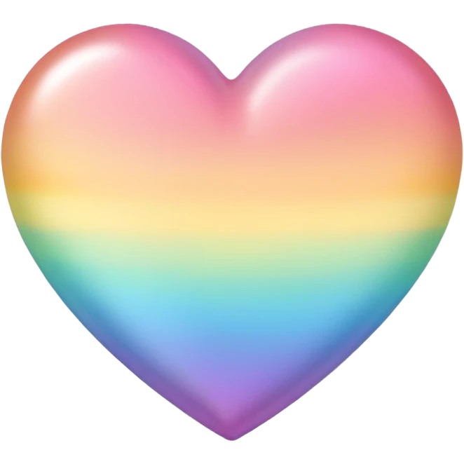 pastel heart with a pastel rainbow heart emoji