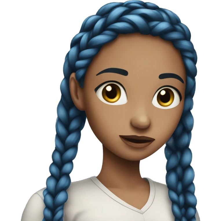 girl blue eyes braids emoji