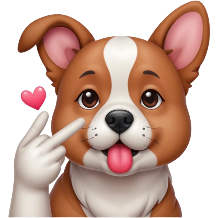 Dog blowing a kiss emoji