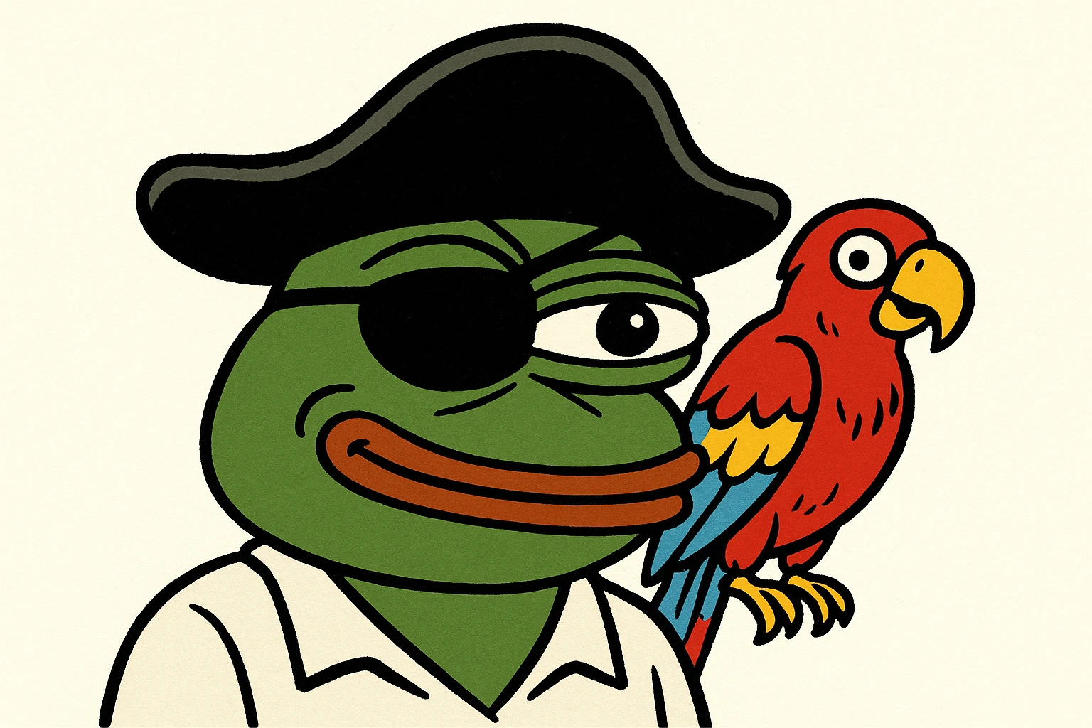 pirate with eye patch and parrot emoji