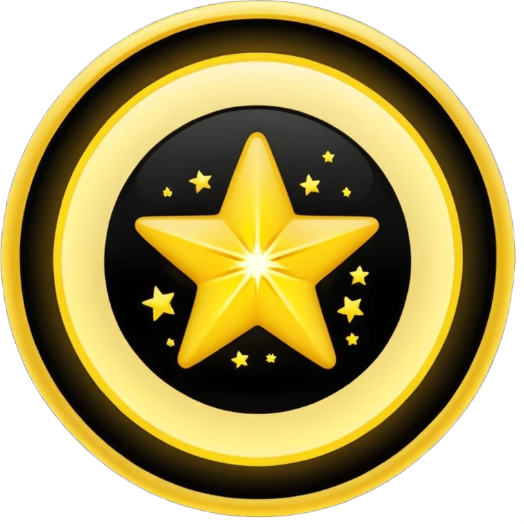 Star inside black curcle emoji